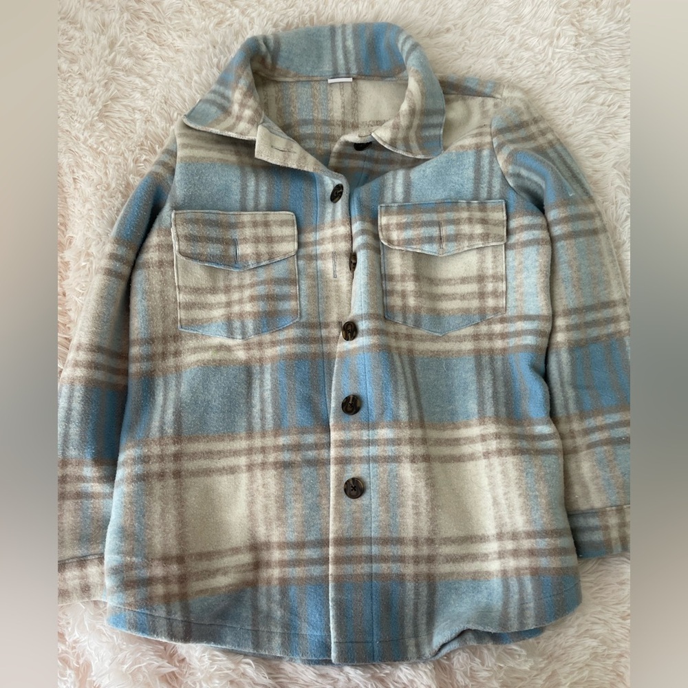Plaid Jacket - Blue and Cream